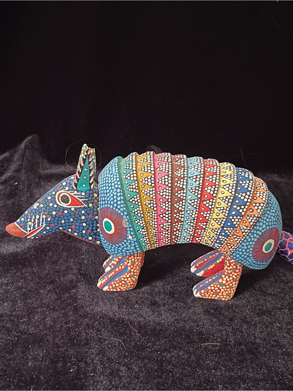 Handcrafted Mexican Folk Art Oaxacan Armadillo Alebrije Signed Jacinto Lopez - Picture 6 of 9